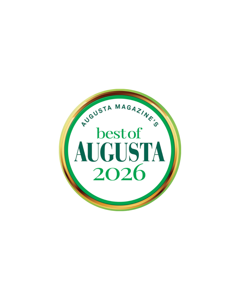 Circular badge reading 'Best of Augusta 2026' with 'Vote Now!' arcing above on a black background.
